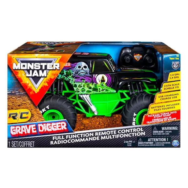 Monster Jam RC: Grave Digger távirányítós autó - 1:15 - CSOMAGOLÁSSÉRÜLT