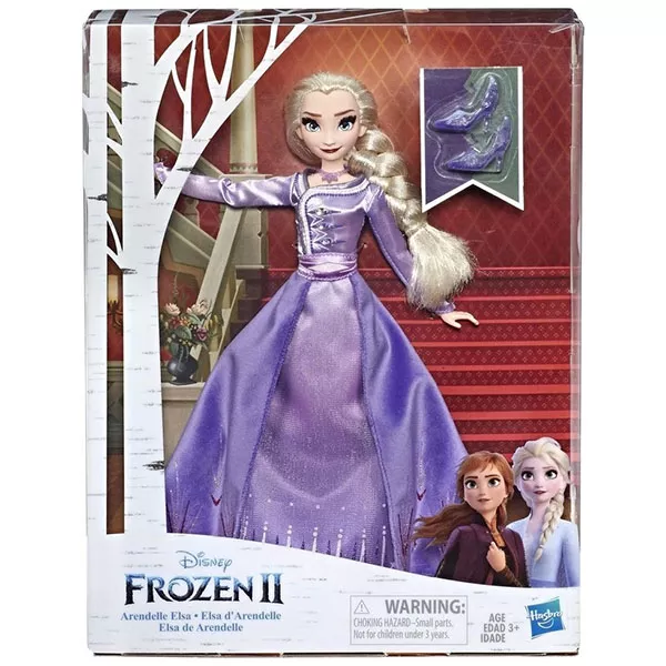 Prințesele Disney: Frozen 2 - Prințesă Elsa deluxe, în rochie violet