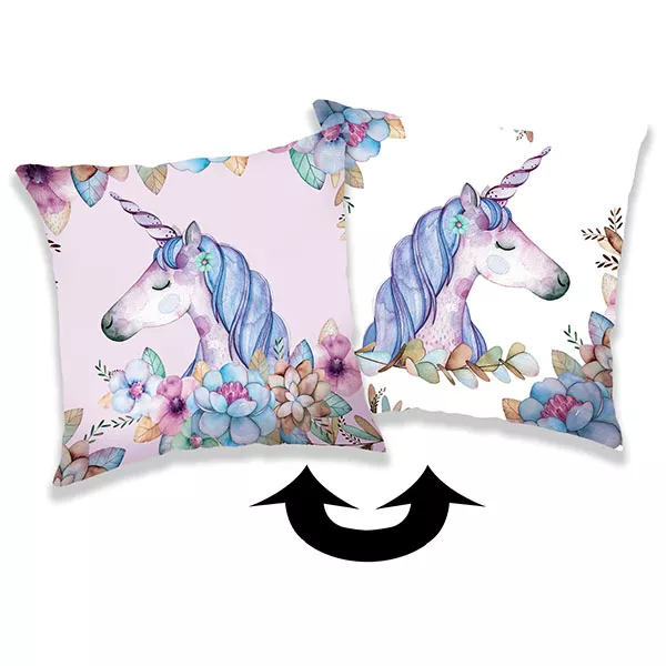 Unicorn: pernă decorativă cu paiete reversibile