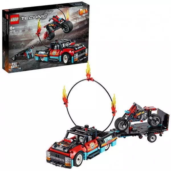 Lego Technic 42106: Camion și motocicletă pentru cascadorii