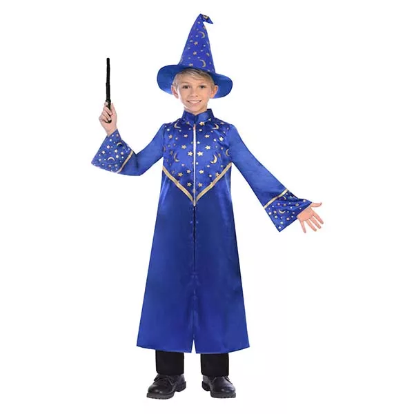 Costum vrăjitor de culoare albastru, 8-10 ani - 134 cm