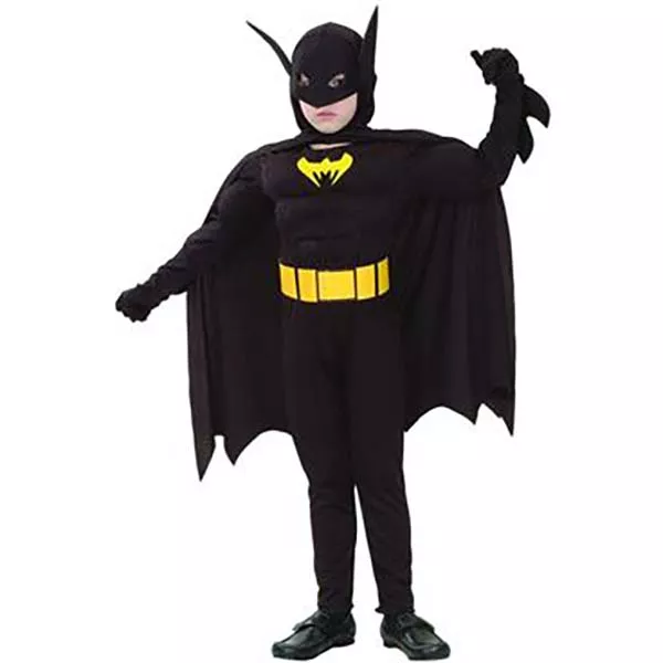 Batman jelmez, fekete - 130-140 cm