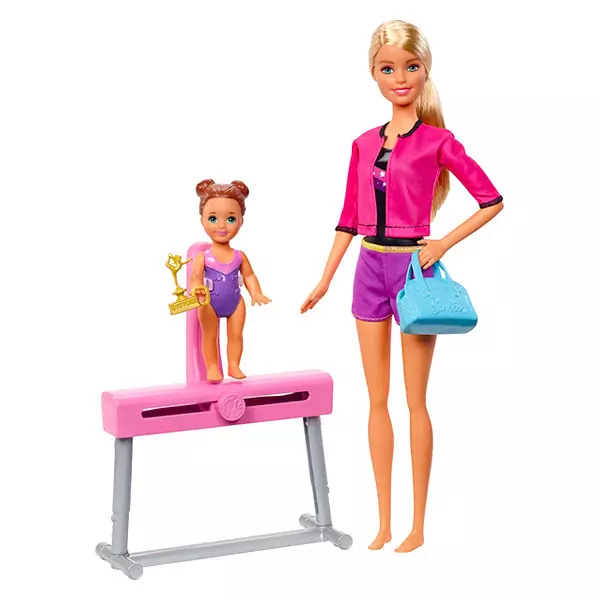 Barbie edző babák: tornaedző - CSOMAGOLÁSSÉRÜLT