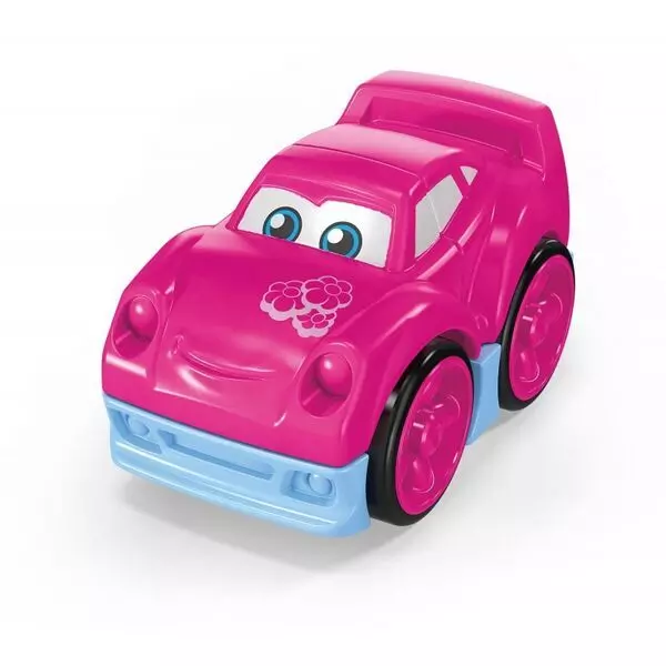 Mega Bloks: Mașinuța roz cu chip zâmbitor
