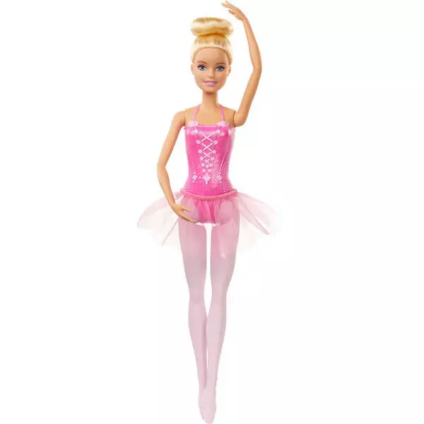 Barbie: Păpușă balerină cu păr blond cu tutu pink