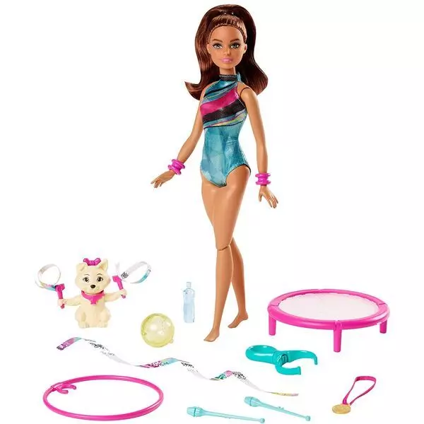 Barbie: Talajtornász Teresa, szurkoló kiskutyával