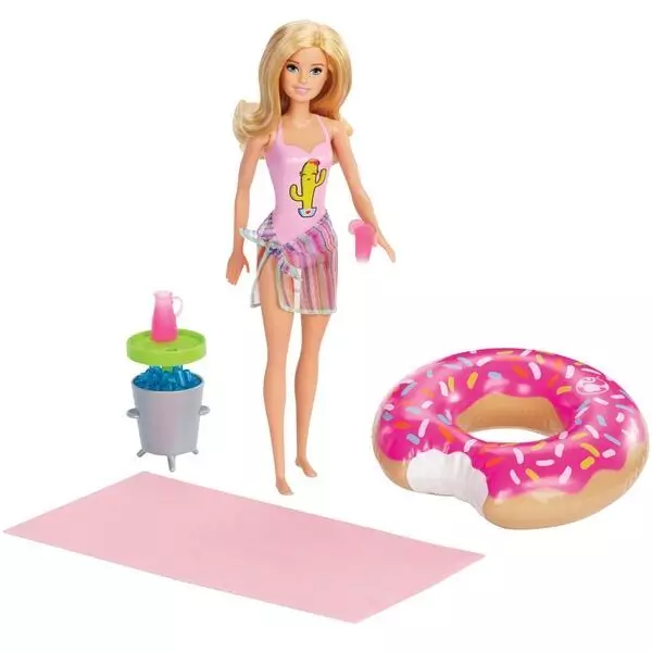 Barbie: Petrecere la piscină - set cu păpușă și accesorii