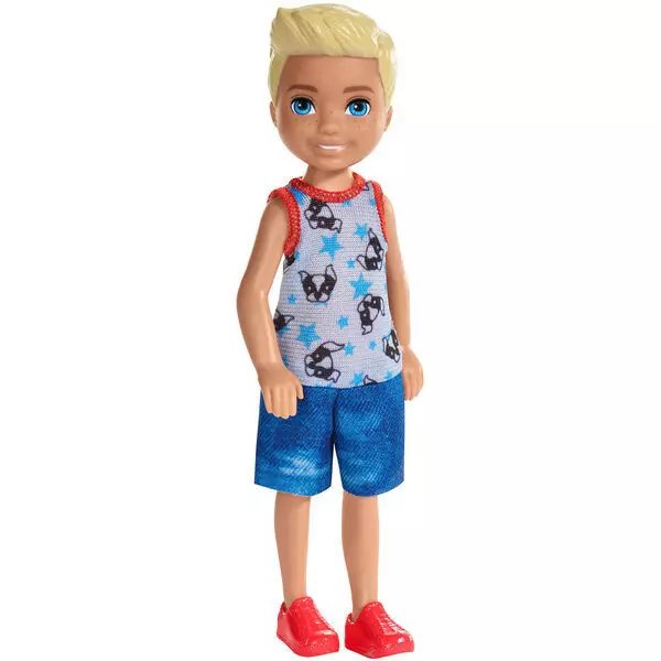 Barbie Chelsa Club: Szőke hajú kisfiú farmer rövidnadrágban