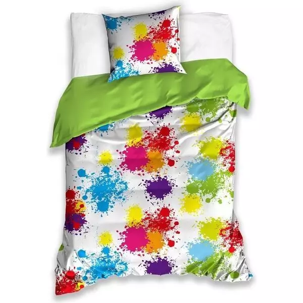 Model multicolor lenjerie de pat cu 2 piese - mare