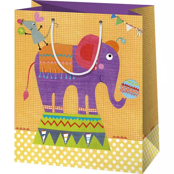Model Elefant: pungă cadou înalt - 11 x 6 x 14 cm