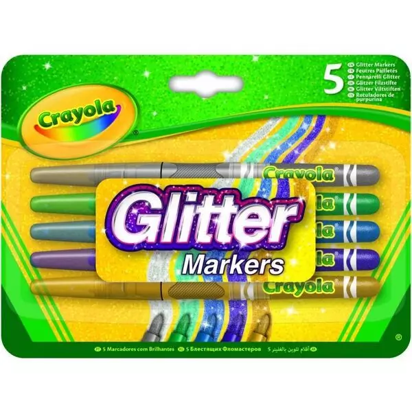 Crayola: Set markere cu sclipici - 5 buc.