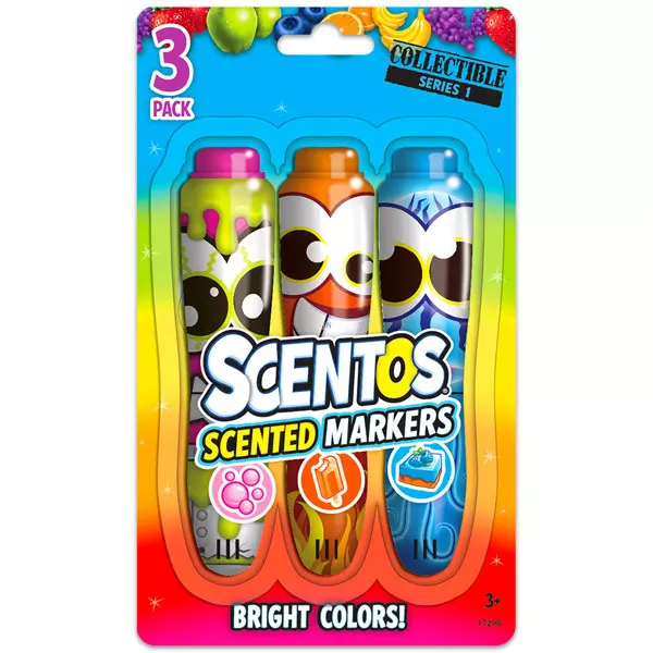 Scentos: 3 darabos illatos filctoll készlet - pink, narancs, kék - CSOMAGOLÁSSÉRÜLT