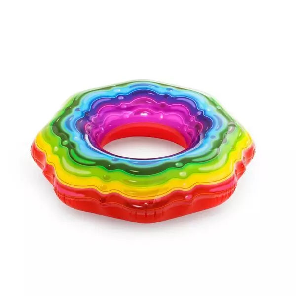 Bestway: Felfújható szivárvány színű úszógumi - 115 cm