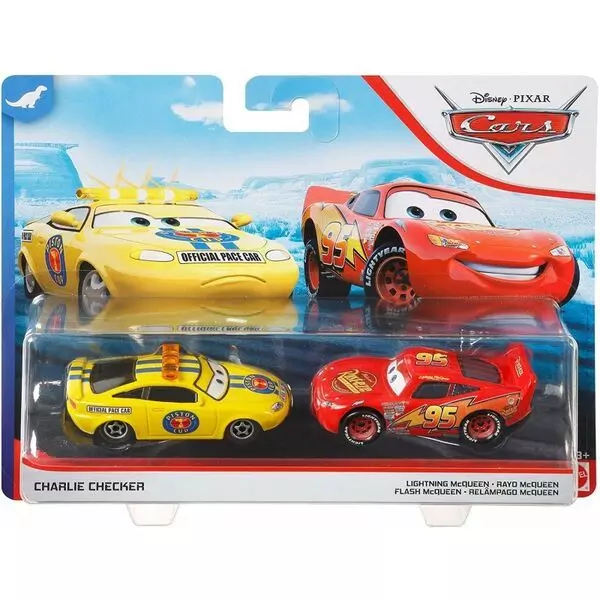 Cars 3: Set mașinuțe Charlie Checker și Lightning Mcqueen