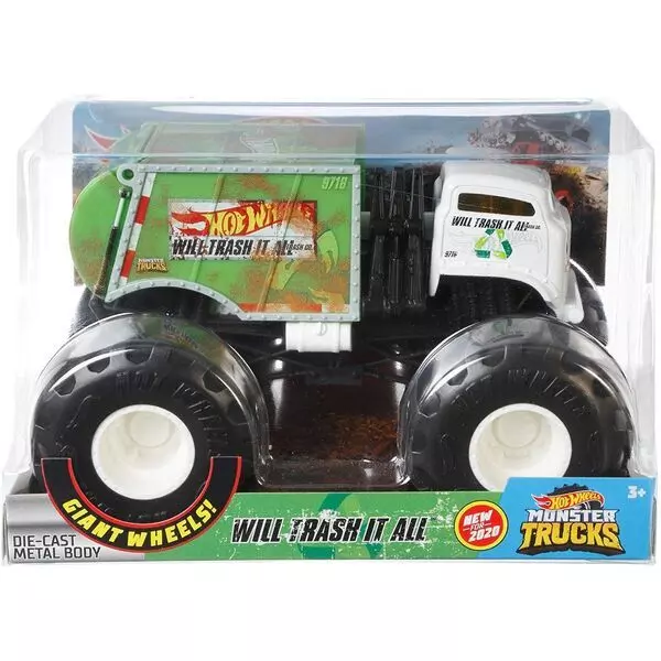 Hot Wheels Monster Trucks: Mașinuță Will trash itt all