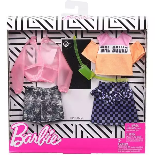Moda Barbie: îmbrăcăminte de vară cu inscripție Girl Squad și cu accesorii
