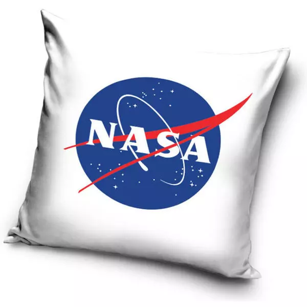 NASA: husă de pernă cu inscripție - alb, 40 x 40cm