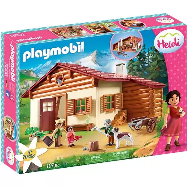 Playmobil Heidi: Heidi și bunicul din coliba alpină 70253