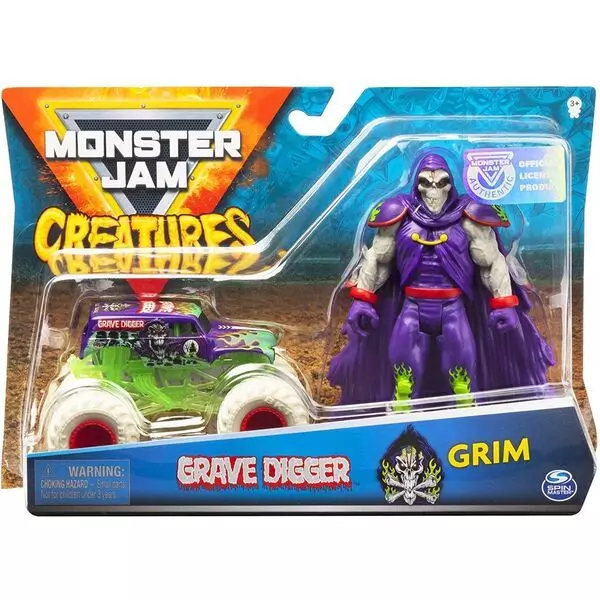 Monster Jam: Grave Digger kisautó Grim figurával