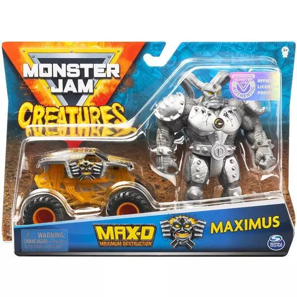 Monster Jam: Mașinuță MAX-D cu figurină Maximus