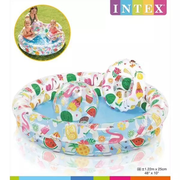 Intex: Gyümölcsös gyermek medence szett - 122 x 26 cm