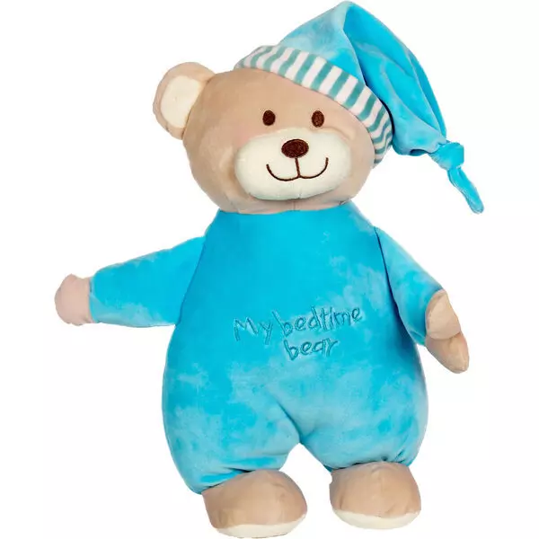 Ursuleț de pluș în pijama - 30 cm, albastru