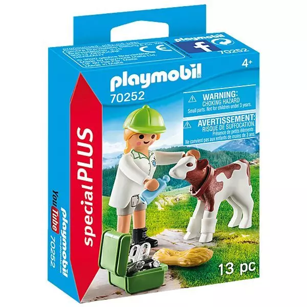 Playmobil: Veterinar cu vițel 70252