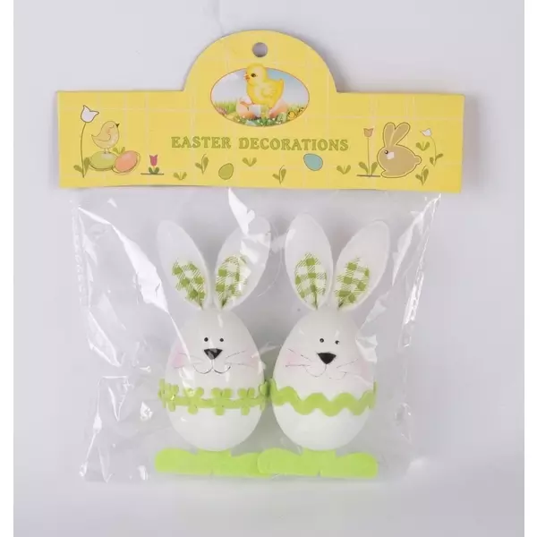 Húsvéti 2 darabos tojásnyúl dekoráció 