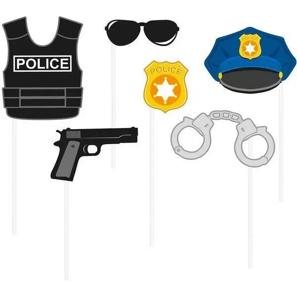 Rendőrös szelfi kellékek - 6 darabos