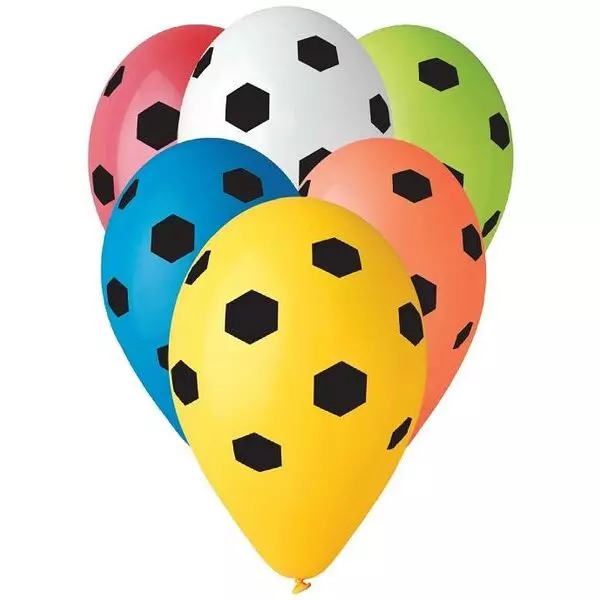 Set cu 5 baloane colorate cu model minge de fotbal