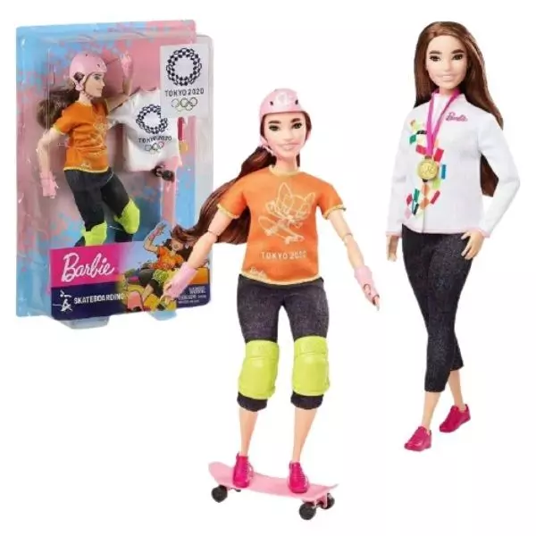 Barbie: Tokio 2020 jocuri olimpice - Păpușă Skateboarder