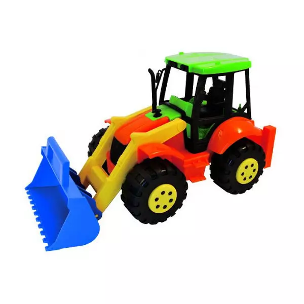 Műanyag színes traktor - 40 cm 