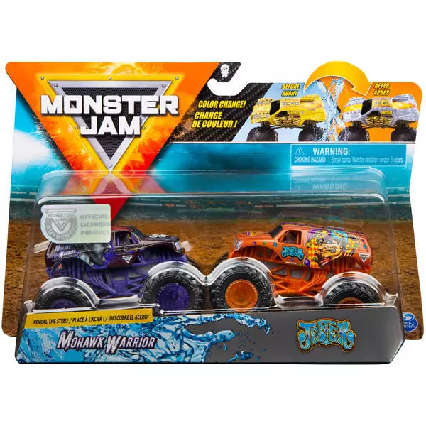 Monster Jam: Set cu 2 mașinuțe - Mohawk Warrior și Jester