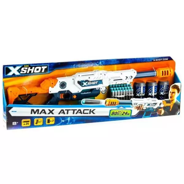 X-Shot Excell Max Attack blaster cu proiectile de burete