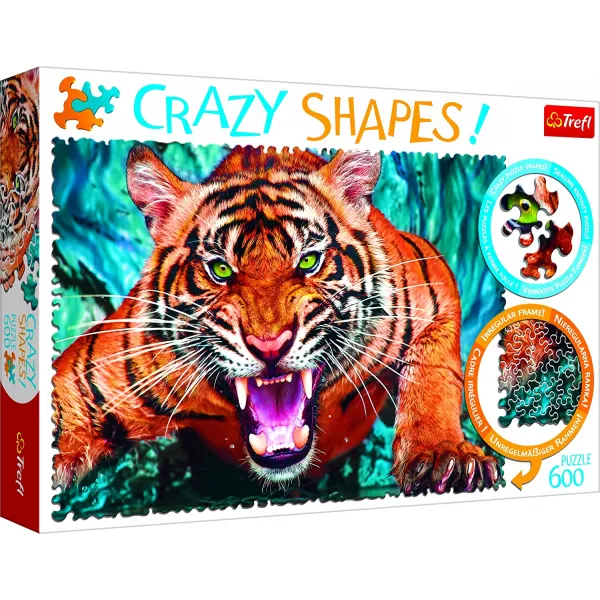 Crazy Shapes: Față în față cu tigrul - puzzle cu 600 piese