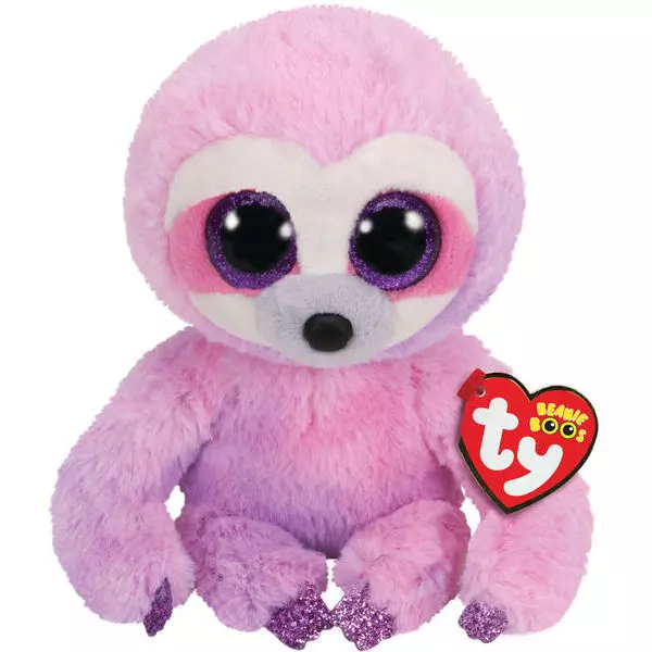 TY Beanie Boos: Dreamy lajhár plüssfigura - 15 cm, lila-rózsaszín