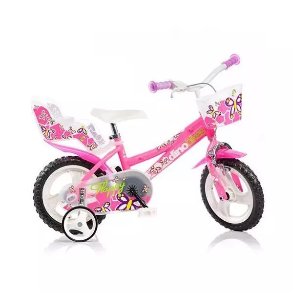 Dino: Pillangós bicikli 12-es - rózsaszín