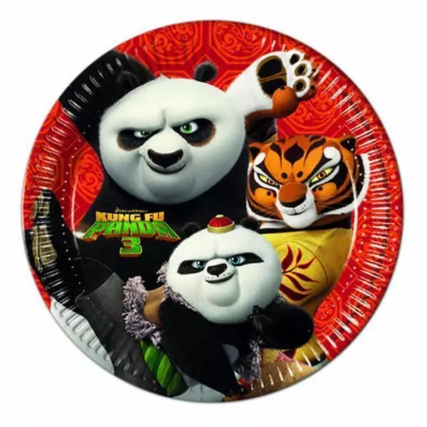 Kung Fu Panda papír tányér, 23 cm - 8 db