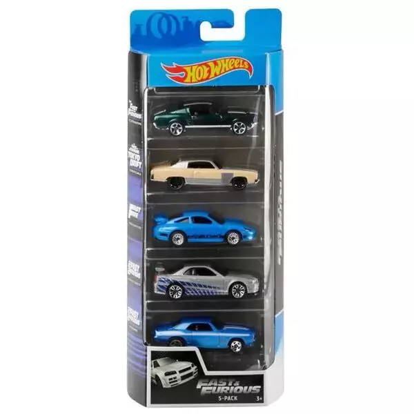 Hot Wheels: 5 darabos kisautó készlet - Fast n Furious - kék