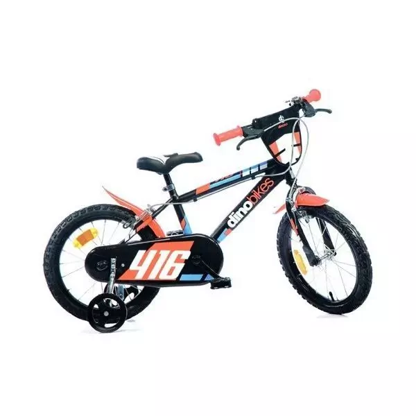 Dino Bikes: MTB fekete-piros bicikli - 16-os