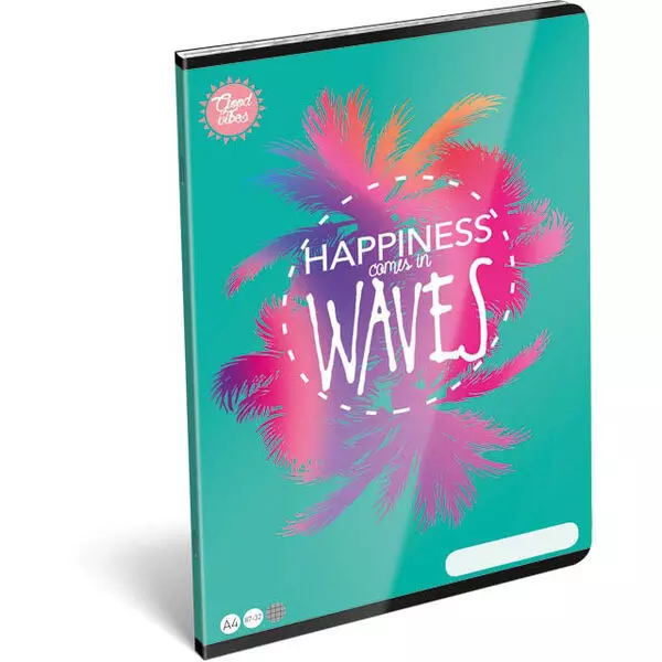 Good Vibes: Wave A4 négyzetrácsos füzet