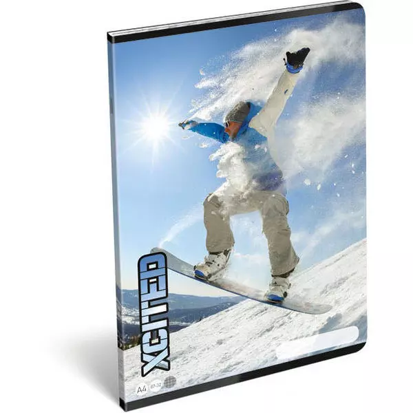 XCITED: Snowboard A4 négyzetrácsos füzet