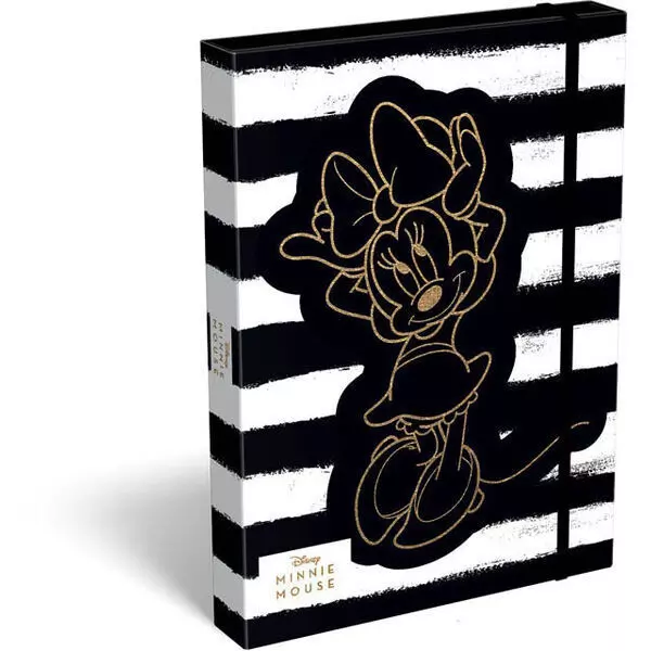 Minnie Fashion: Exkluzív A4 Füzetbox - fekete csíkos