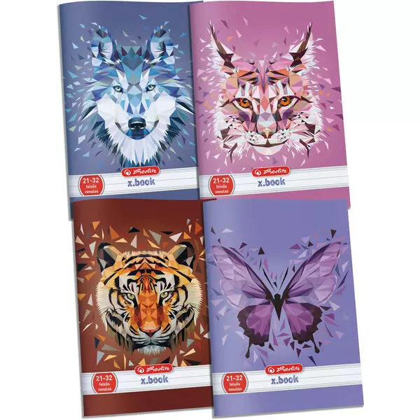 x.book: Wild Animals Caiet cu linii 21-32 - A5, diferite
