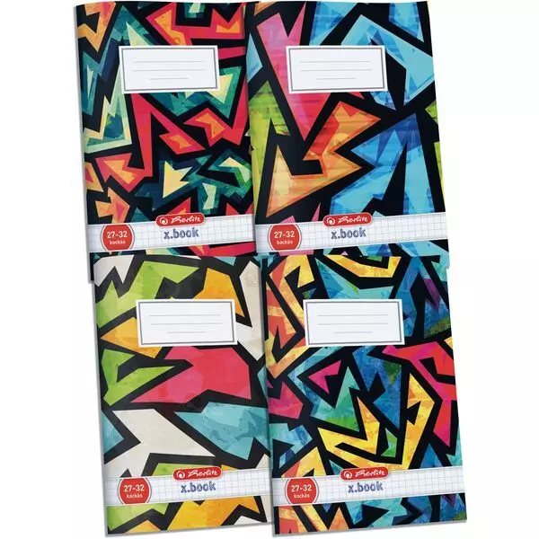 x.book: Neon Art négyzetrácsos füzet 27-32 - A5, többféle