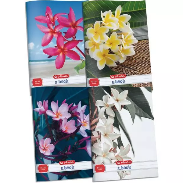 x.book: Flower sima füzet 80-32 - A4, többféle