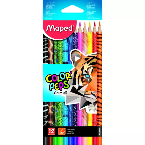 MAPED: Color Peps Animal kleurpotlodenset - driehoekig, 12 stuks
