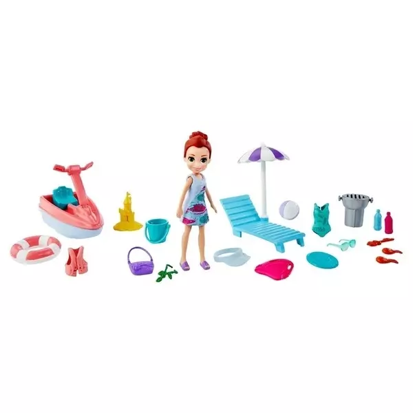 Polly Pocket: Set de joacă Lila și aventura la plajă