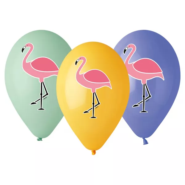 Flamingó mintás prémium léggömb csomag - 5 db