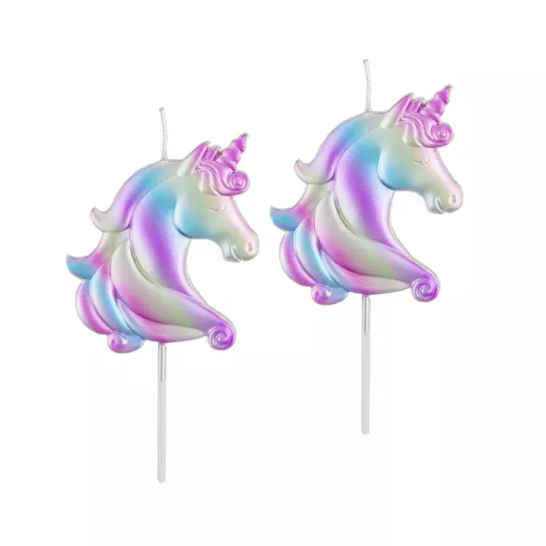 Set de 2 lumânări cu model unicorn magic